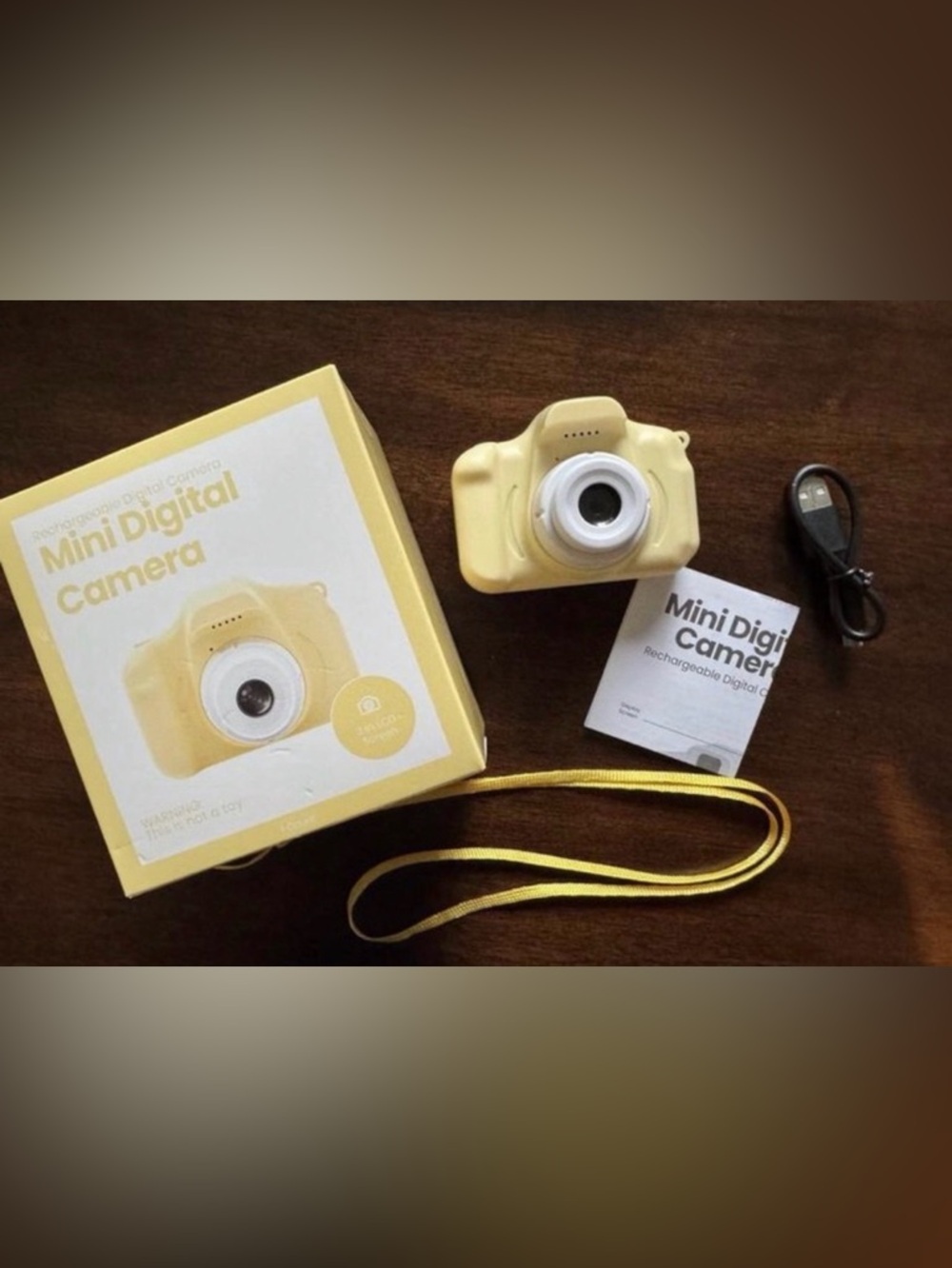Mini Digital Camera in Yellow. Takes real pictures. Rechargeable Camera